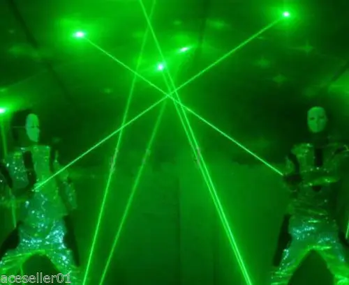 2 Lens handheld 100mW 532nm Green Laser Sword Fat Beam Lazer Display Laser Man Laser Dance