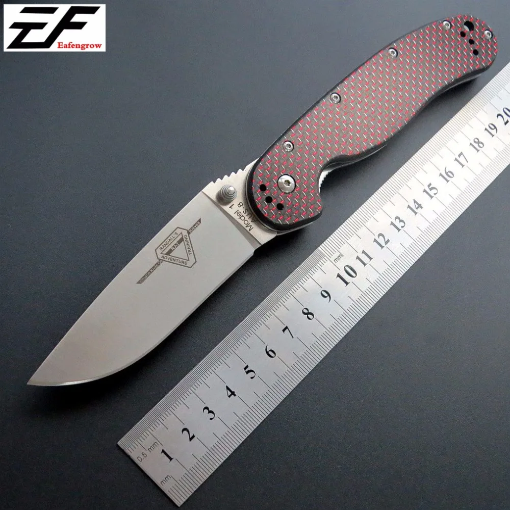 

Efeng RAT Folding Blade Knife AUS-8 steel Blade Carbon Fiber Handle Tactical Knife R1 Survival Camping Knives outdoor tool