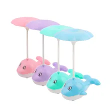 ICOCO креативный милый Дельфин Форма 3 режима сенсорный переключатель светодиодный USB перезаряжаемая Лампа защитная лампа для чтения