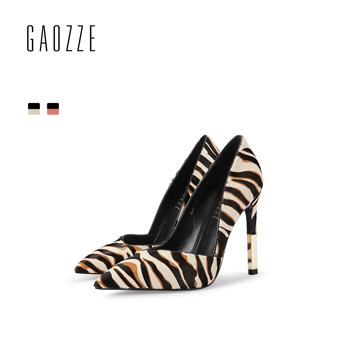 

GAOZZE Pointed Toe Fashion Leopard Social Party High Heels Shoes Luxury Cattle Hair Ladies Pumps Shoes 2018 Spring New