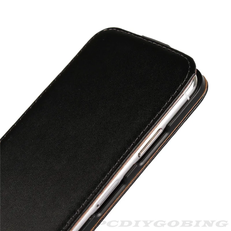 Чехол PDGB из натуральной кожи для iPhone XR XS Max X 10, 4, 4S, 5, 5S, SE, 6, 6s, 7, 8 Plus, черный чехол, Вертикальный флип-чехол для телефона