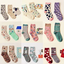 Brand Caramella autumn winter cute cartoon series cotton socks for women fashion animal pattern female tide
