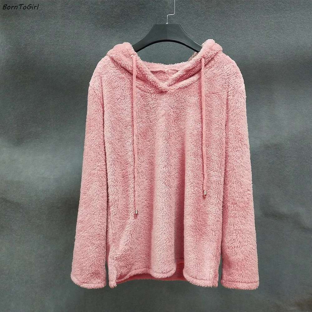 BornToGirl Autumn Winter Casual Pullovers Hoodie Sweatshirt Women Long