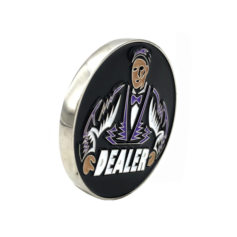 New Hot Texas Hold'em 1PC 55MM Weight Metal Dealer Button Poker Chips Souvenir Coins Metal Poker Man DEALER qenueson New Hot Texas Hold'em 1PC 55MM Weight Metal Dealer Button Poker Chips Souvenir Coins Metal Poker Man DEALER qenueson