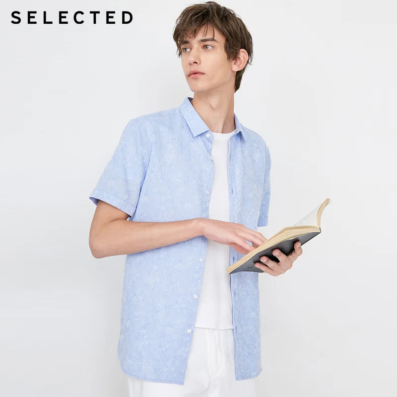 

SELECTED Men's Spring & Summer Jacquard Short-sleeved Shirt C|418204508