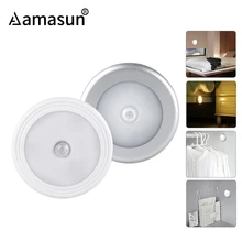 Беспроводная магнитная лампа под шкаф с PIR датчиком движения Автоматическое включение/выключение для кухонного ящика шкафа 3 с питанием от аккумуляторной батареи AAA