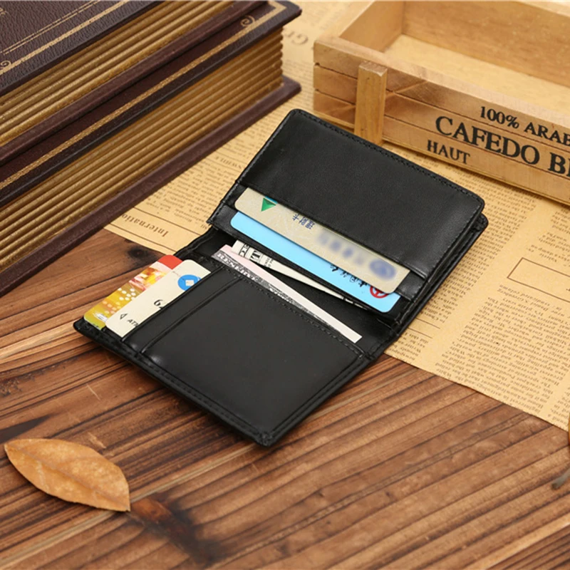 Мужской кожаный бумажник ID кредитный держатель для карт мини кошелек с зажимом для карт