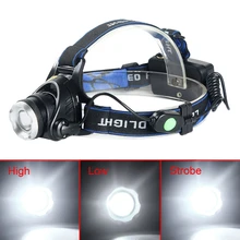 T6 2000 люмен зум светодиодный фары фара головного света Масштабируемые регулировки фокуса для езды на велосипеде, для кемпинга, Пеший Туризм+ Зарядное устройство