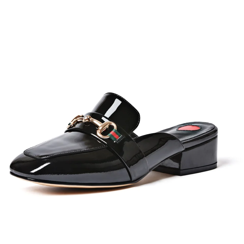 

2018Fashion slippers women high quality genuine leather handmade ladies mules shoes female Closed toe slippers