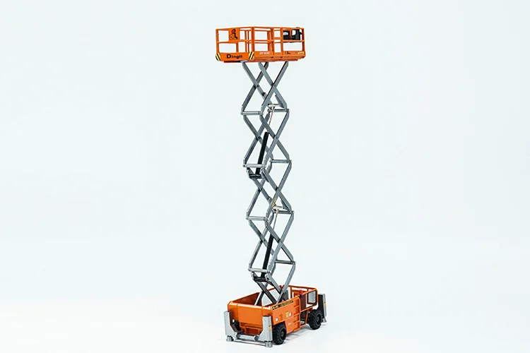 Высокая имитация 1:40 высота грузовик Ножничные воздушные работы платформа Игрушечная машина из сплава Модель Коллекция оранжевый мальчик подарок оригинальная коробка