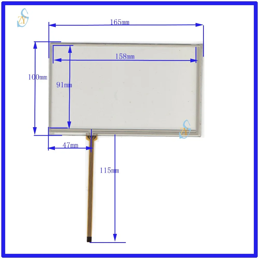 

ZhiYuSun 165mm*100mm 7105 7inch Touch Screen glass resistive USB touch panel the lines 4 length 115mm 165*100 TOUCH SCREEN