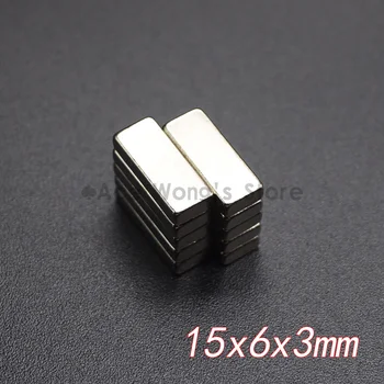 

10Pcs 15mm x 6mm x 3mm N35 Super Strong Neodymium Magnets Block Cuboid Rare Earth Magnet 15 x 6 x 3mm Hot Sale