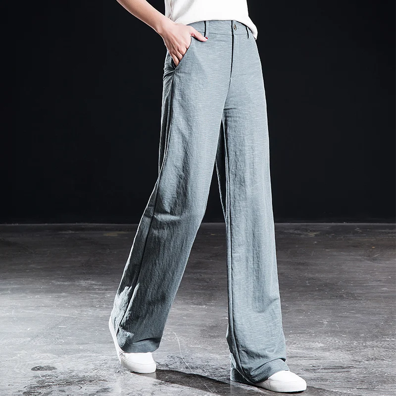 

Shangege high waist wide leg pants ladies loose trousers summer new Korean version straight casual trousers