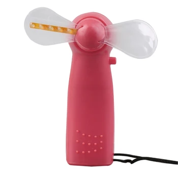 

Portable Handheld Cooling Fan Colorful LED Mini Light Battery Power With Strap