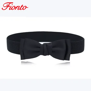 

Simple Style Solid Color Thin Belt Ladies Sweet Soft Bow Elastic Belt Dress Accessories Summer New Fashion Waist Belts AN1026