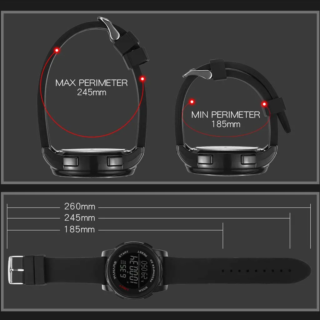 PANARS, модные, водонепроницаемые, для бега, счетчик шагов, мужские спортивные электронные часы, цифровые часы, модные, gif, мужские часы, для спорта на открытом воздухе