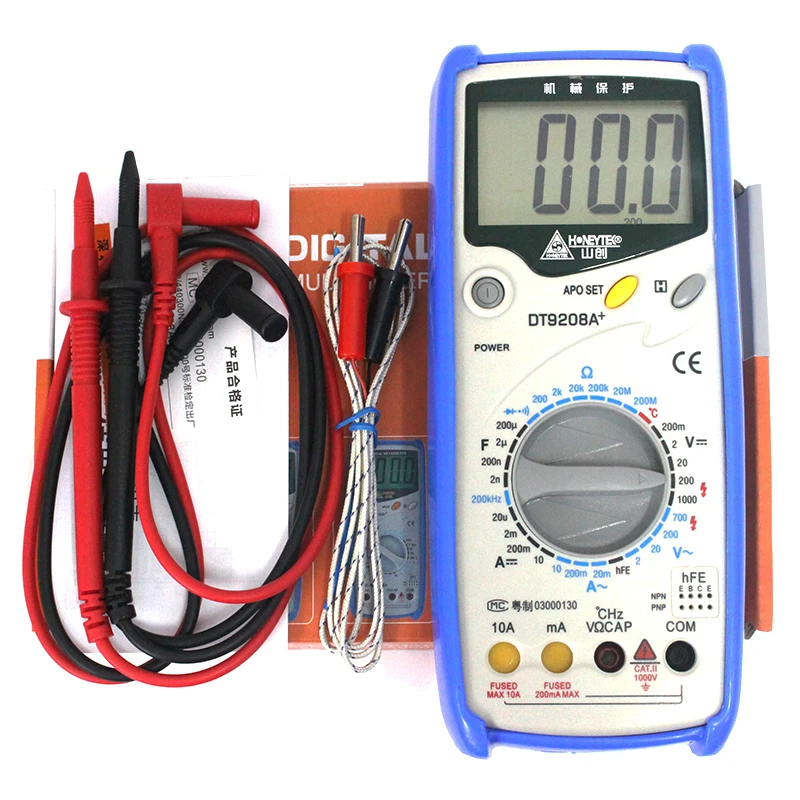 DT9208A+ Digital LCD Multimeter Meter Current ACDC Voltage Resistance Capacitance Frequency Temperature Tester Detection (6)