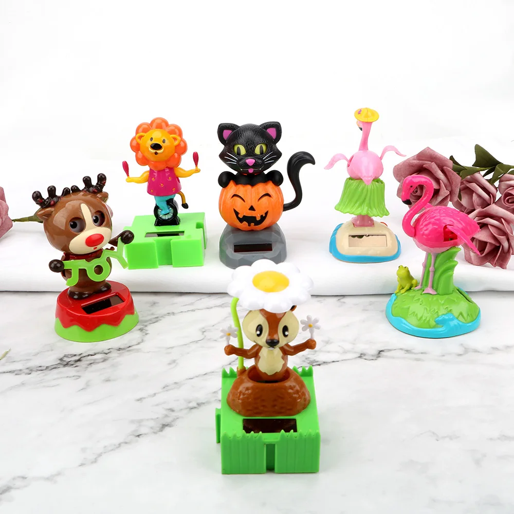 

Auto Accessories Solar Powered Swinging Dancing Toy Car Dashboard Decoration Plastic Cute Animal Shape Car Ornament Car-styling