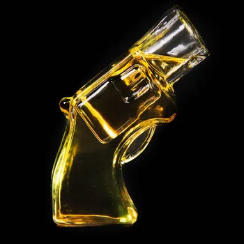 

1Piece Funny 3D Gun Shaped Vodka Whiskey Glass Beer Cup Drinking Beer Glass Transparent Revolver Shot Glasses Cup