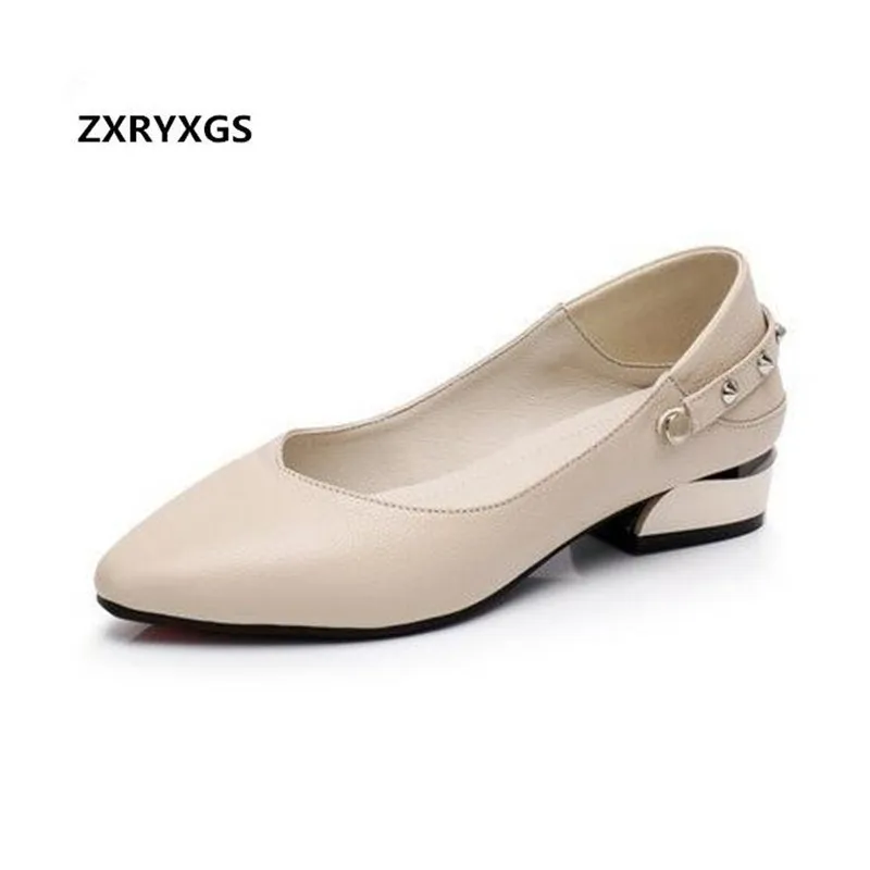 

2019 New Soft Bottom Pointed Genuine Leather Shoes Woman Fashion Shoes Flat Casual Shoes Plus Size Elegant Comfort Loafers Shoes