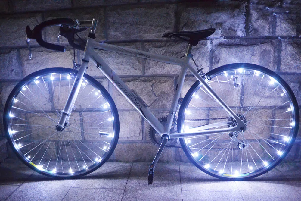 Perfect Water-resistant 20 LEDs Bicycle Light Cycling Rim Lights LED Wheel Spoke Light 2.2m String Wire Lamp 7