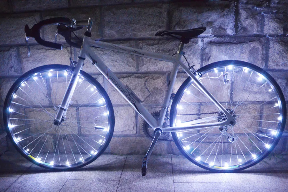 Flash Deal Water-resistant 20 LEDs Bicycle Light Cycling Rim Lights LED Wheel Spoke Light 2.2m String Wire Lamp 5