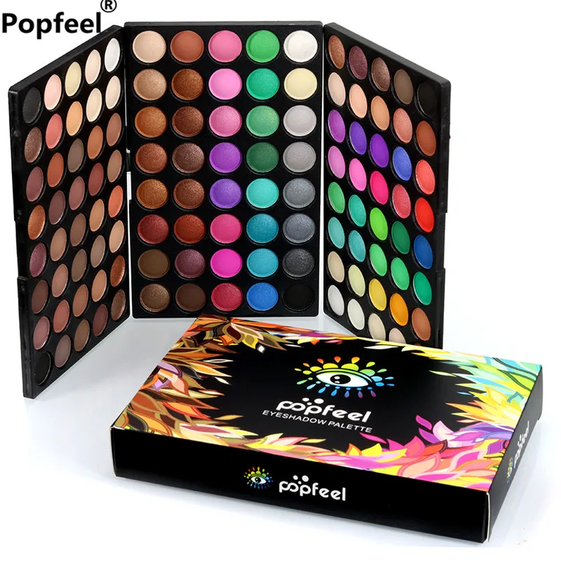 

brand popfeel 120 colors combination package box eye shadow powder palette matte eyes beauty eyeshadow pallete makeup maquiagem
