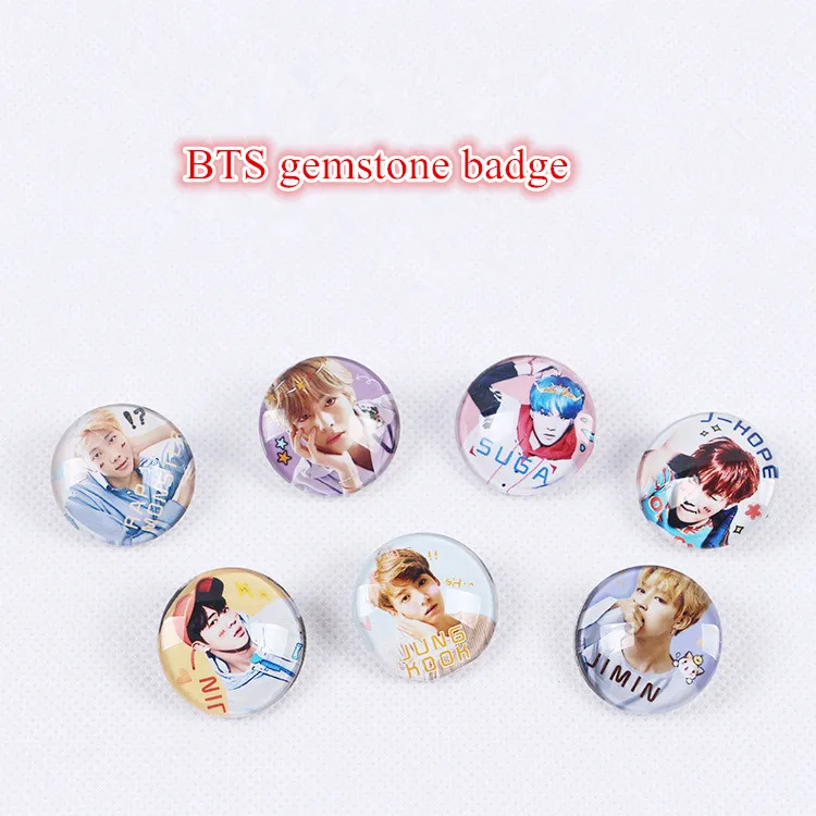 Oppa store Bts bangtan для мальчиков новый модный значок со стеклянными камнями | Украшения