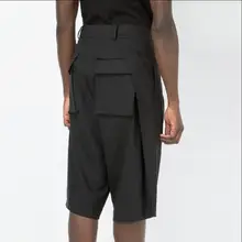 27-44 мужской одежды двойной отстрочкой слоя Шорты нерегулярные личность дизайн парикмахера GD tide шорты костюмы