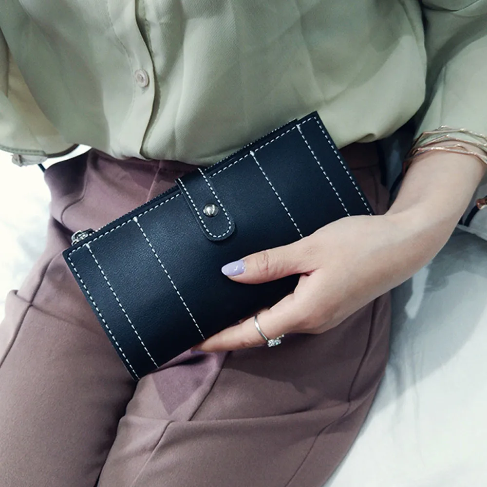

Casual Wallet Women Handbag Artificial Leather Fashion Daily Use Clutches Quality Clutch Long Purse Wallet Femme Portefeuille