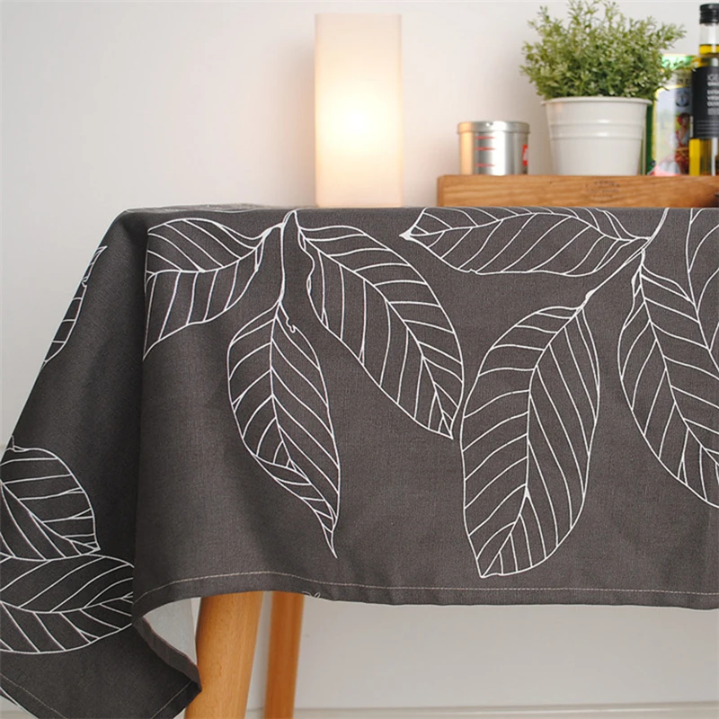 Скатерть из хлопка серая с принтом 140*180 см|table cloth cover|gray table clothstablecloth custom |