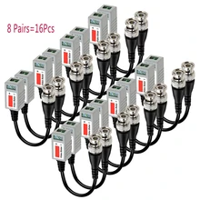 New 20Pcs (10 pairs) AHD/CVI/TVI Twisted BNC CCTV Video Balun passive Transceivers UTP Balun BNC Cat5 CCTV UTP Video Balun rj45 cctv balun video balun transceiver supply power for hdcvi hdtvi ahd analog high definition camera power video 2 and 1 sn pv