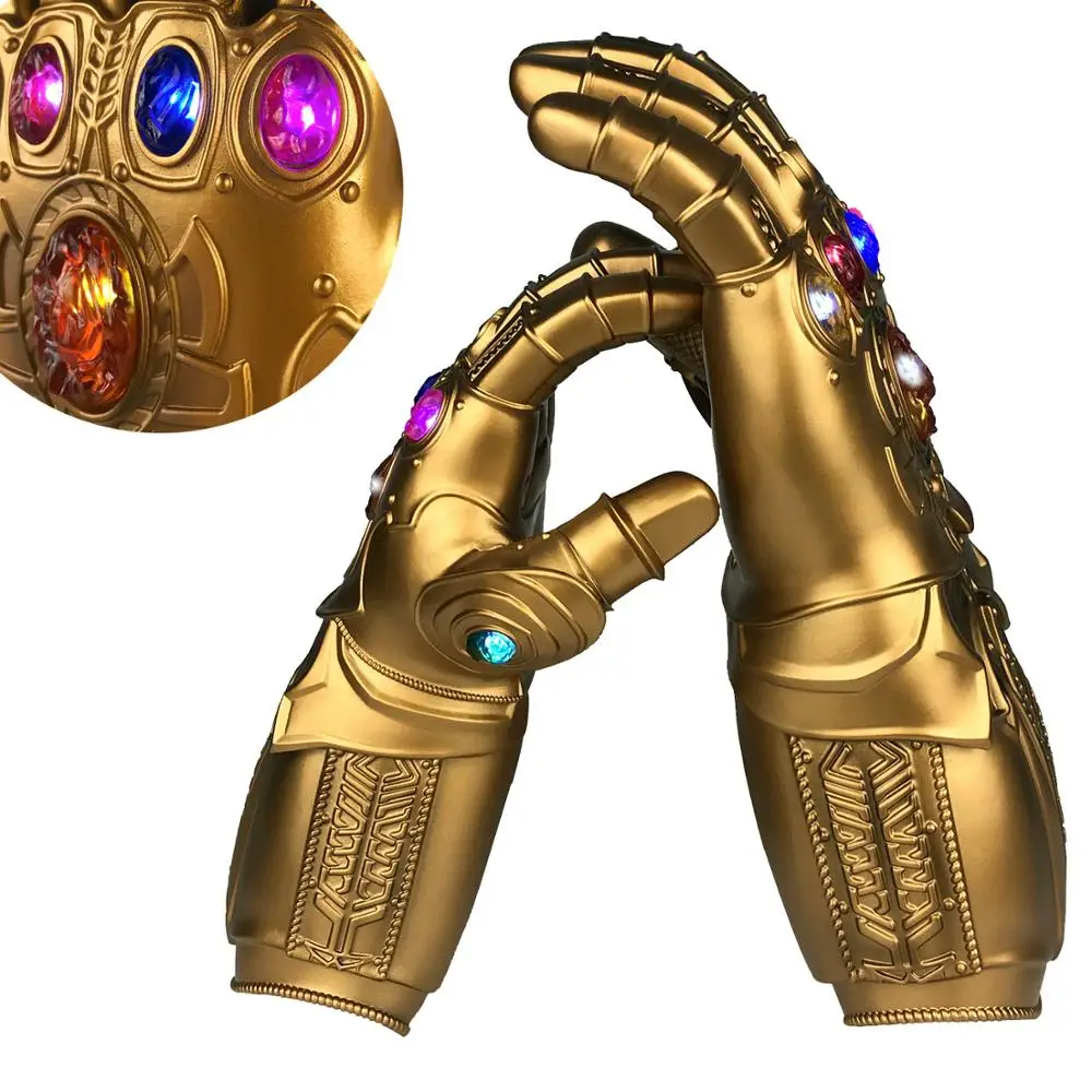 

LED Light Thanos Infinity Gauntlet Avengers Infinity War Cosplay LED Gloves PVC Action Figure Model Toys Gift Halloween Props