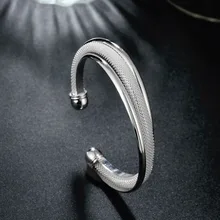 

Women Big Bangles Bracelets Turkish Fashion Jewelry Female Hand Cuff Silver Bracelet Manchette Femme Bracciali Accessories B019