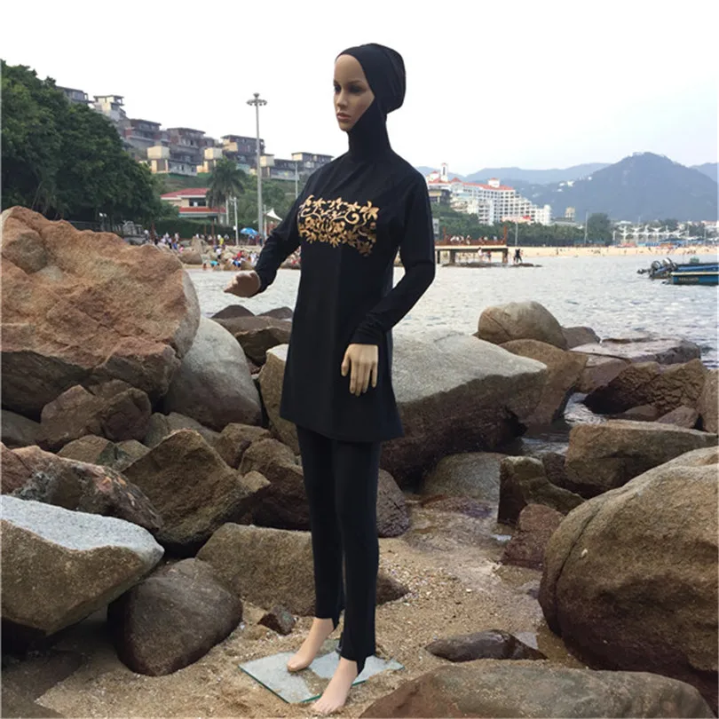 

Islamic Swimsuit 4XLCheap Muslima Abaya Swimwear Malaysia Muslim Costume Swiming Wear Women Modest Covered Swimming Suit
