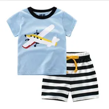Funfeliz Summer Boys Clothes set Cotton Baby Boy Clothing set Casual Short Sleeve Boys Set Cartoon Striped Kids tracksuit 2T-10T Funfeliz Summer Boys Clothes set Cotton Baby Boy Clothing set Casual Short Sleeve Boys Set Cartoon Striped Kids tracksuit 2T-10T