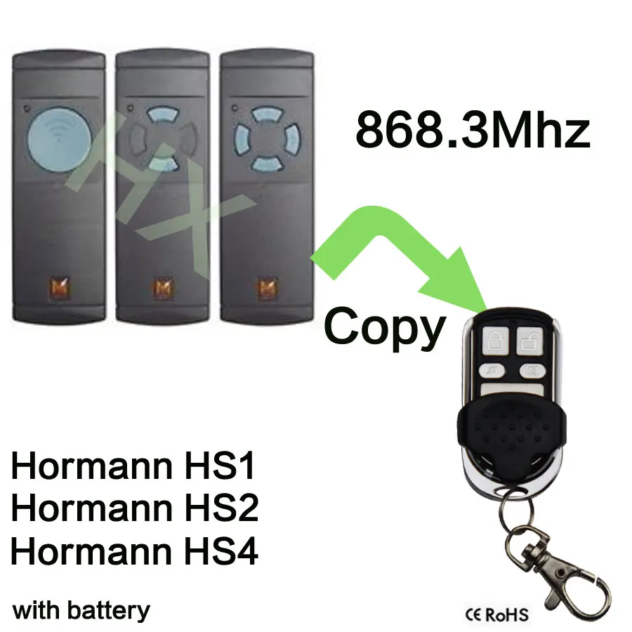 868Mhz Electric Garage Door Remote Control For Hormann HS1 HS2 HS3 Clonein Remote Controls from 868Mhz Electric Garage Door Remote Control For Hormann HS1 HS2 HS3 Clonein Remote Controls from