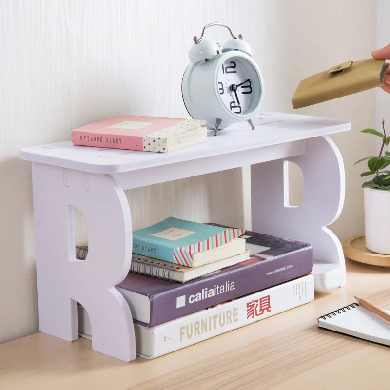 

1pc Desktop Cosmetic Storage Shelf Office Bookshelf Toilet Washbasin Rack