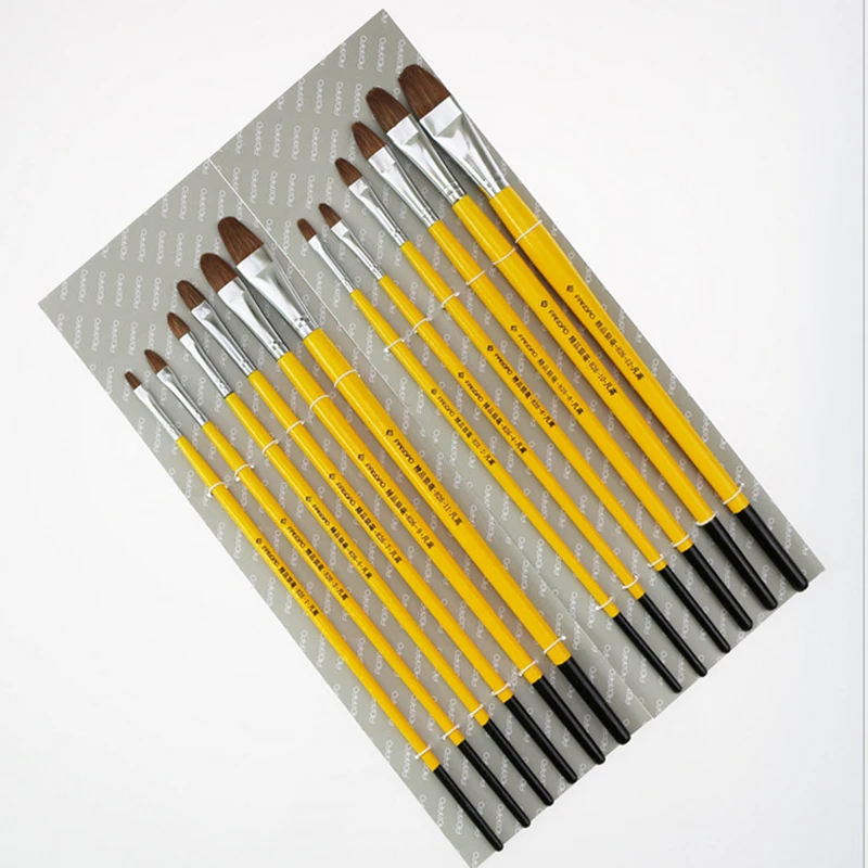 Professional High Quality Flat head Paint Brush Art Brushes for Drawing Gouache Oil Painting