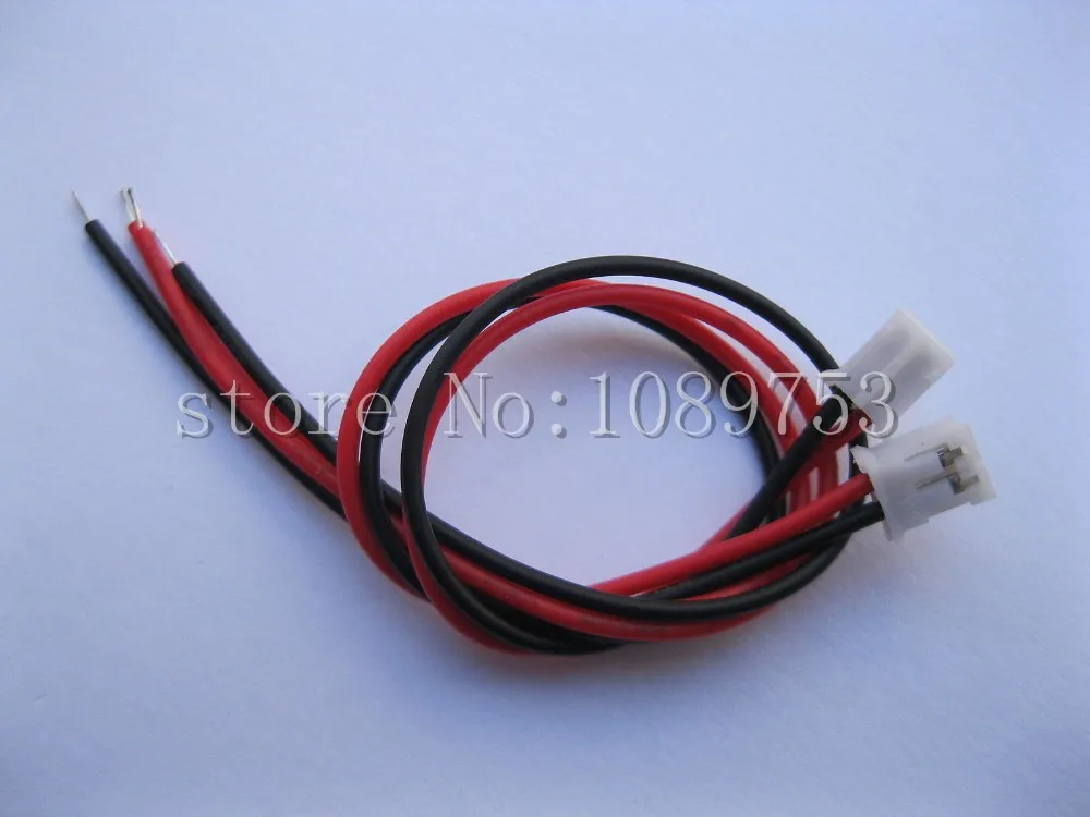 1000 pcs PH 2.0mm Pitch 2 Pin Female Connector with 26AWG 200mm Leads Cab