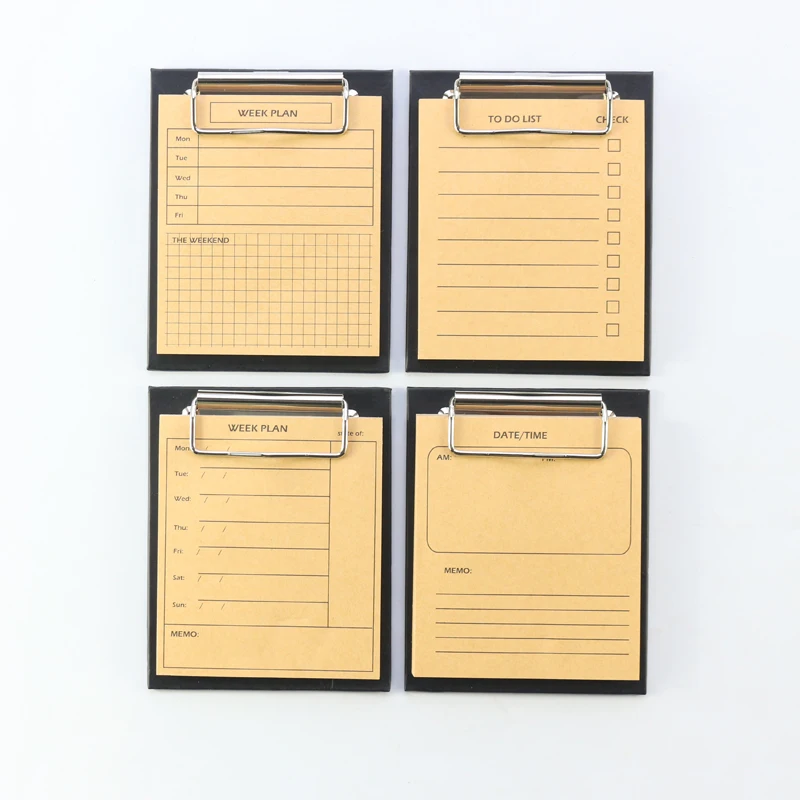 

Classic vintage craft office school time organizer agenda planner notes pad with clipboards set stationery supplies,50sheets