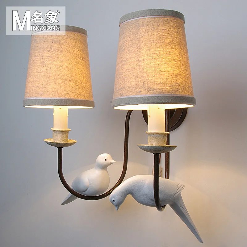 

nordic European Retro simple personality Bird wall lamp living room bedroom Bedside Lamp Corridor