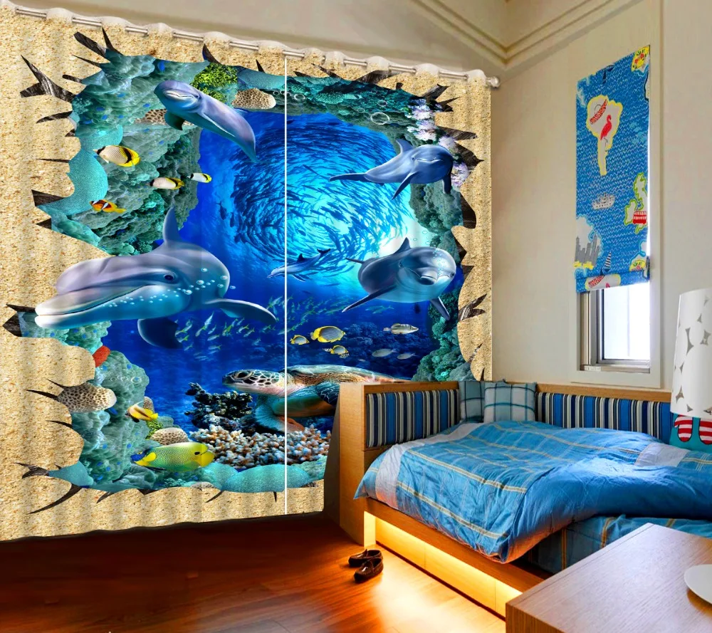 3d curtains 3D Printing Curtains Room Decorations Blackout Cortians