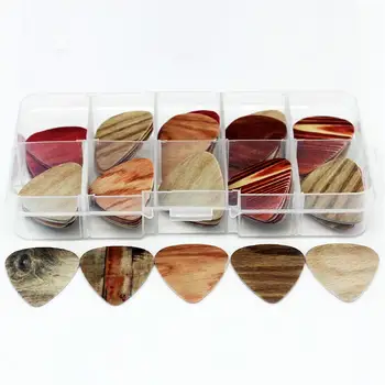 

Electric Guitar Picks Set Wooden Acoustic Guitar Fingernails Plectrums Pick 0.46mm/0.71mm/1.0mm Guitarra Picks Box