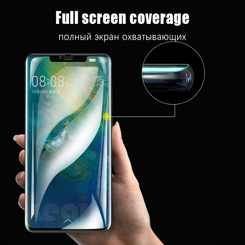 15D полная защитная Гидрогелевая пленка для Huawei P Smart 2019 2018 Защитная экрана P30 Mate 20 Pro