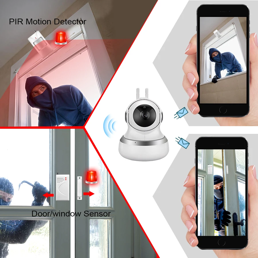 Беспроводная облачная камера Fuers HD P2P 720 p Ip ночное видение совместима с датчиком