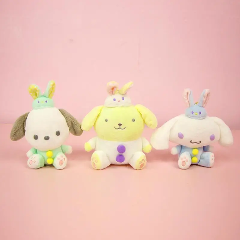 

1 Pc high quality Cartoon my Melody Pudding Cinnamoroll Dog Kuromi Stuffed Plush Pendant doll toys for kids cute gift