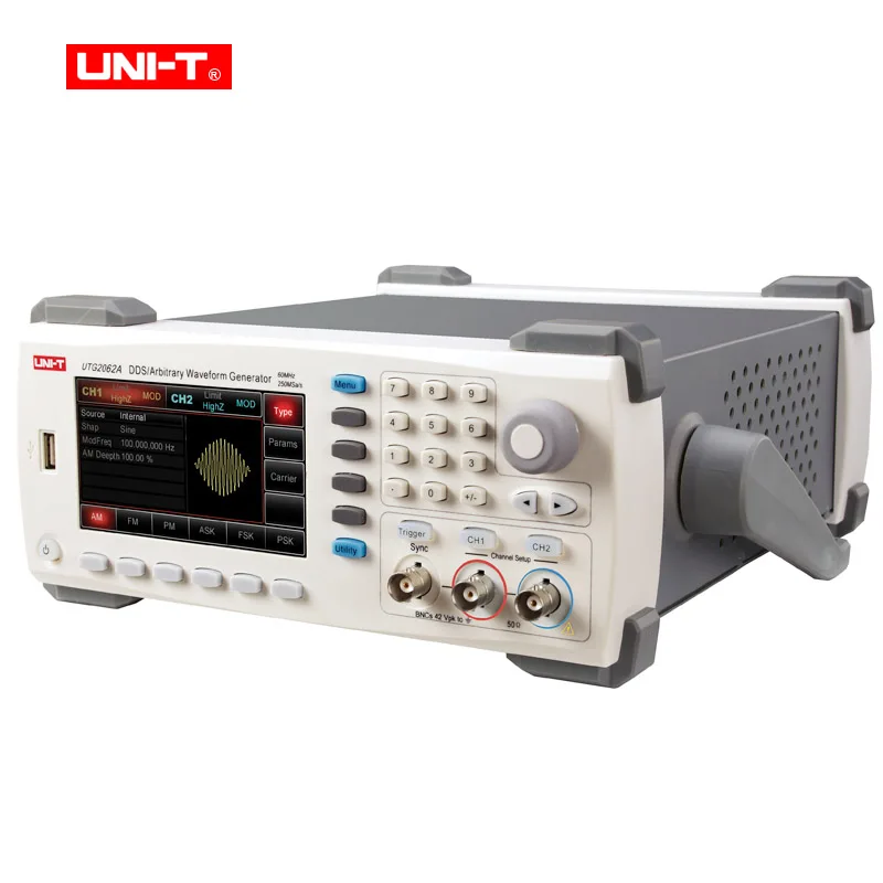 

Function/Arbitrary Waveform Generator UNI-T UTG2062A 60MHz USB Dual Channels Signal 250MS/s 4.3'' TFTLCD Arb. Memory Depth 1M