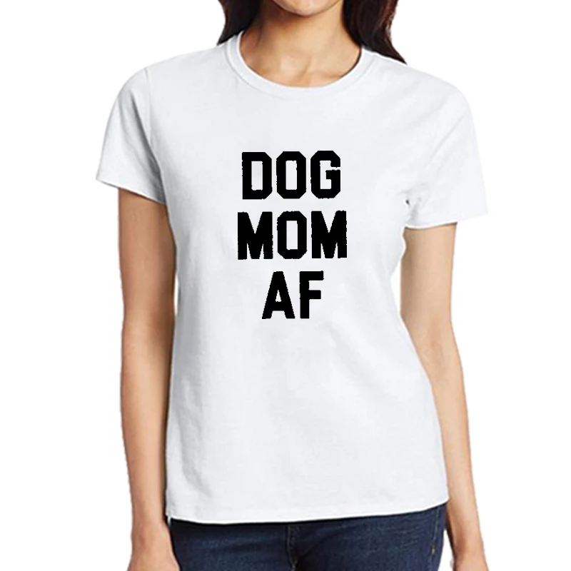Женская футболка с надписью love DOG MOM AF хлопковая забавная хипстерская для