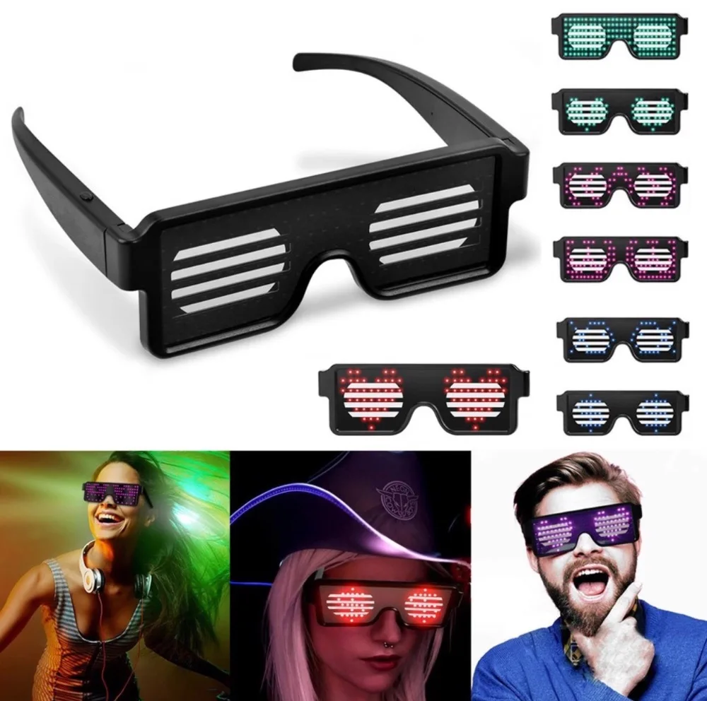 

LED Party Glasses Futuristic Eyes Shield USB Luminous Flashing Glasses Christmas Birthday Party Decoration Favor Gifts